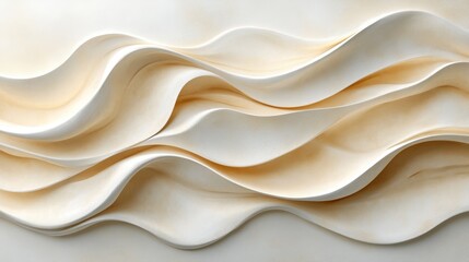Obraz premium Abstract design of flowing, undulating forms in light cream.