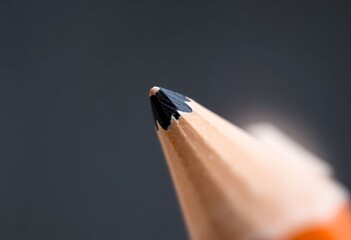 close up of a pencil with a black tip