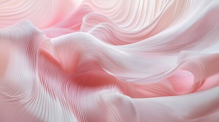 Abstract Pink and White Fabric Texture Elegant Soft Flowing Waves Delicate Draped Silk Smooth Subtle Gradient Background Design Pastel Color Swirls Gentle Romantic Fluid Artistic Modern     