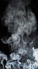 Wisps of White Smoke Creating Abstract Visual Patterns