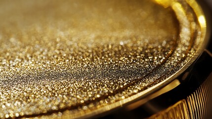 Close-up view of a golden, textured surface.