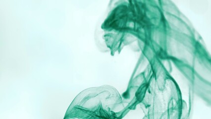Abstract Swirling Green Smoke on a Light Background