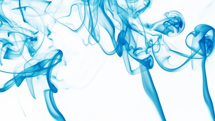 Abstract Swirling Blue Smoke on a Light Background