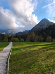road in the mountains, lake Jasna, Slovenia