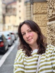 portrait of a  woman at the city