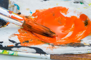 Acrylic painting sessions at school