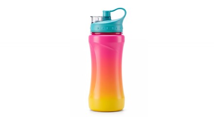 Colorful water bottle isolated on white background