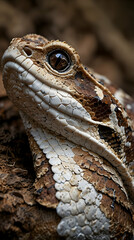 Detailed View of Gaboon Viper’s Head