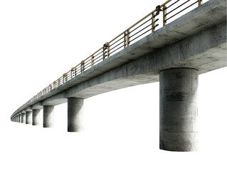 Modern concrete bridge design architectural structure image 3d road city on transparent background