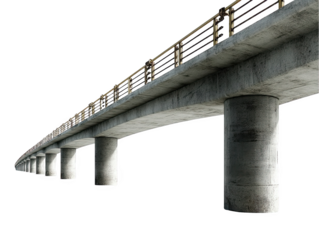Modern concrete bridge design architectural structure image 3d road city on transparent background