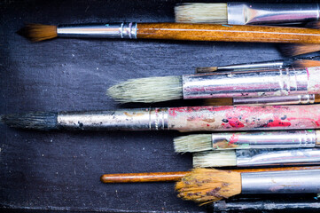 Fototapeta premium brushes and paints