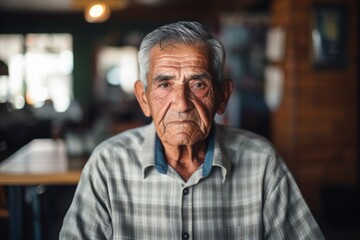 portrait of a Hispanic elderly man in nursing home