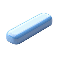 Chalk volumetric illustration of a solid blue stick set against a simple background ideal for educational or artistic purposes