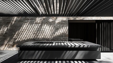 Modern architecture Light and shadow interplay on stone wall, for backgrounds