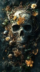 Floral Skull in Nature