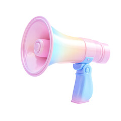 Pastel Rainbow Megaphone Announcement Sound Voice