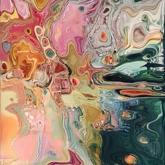 Abstract Colorful Fluid Art