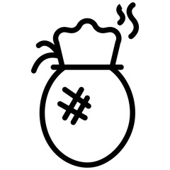 Minimalist Line Art Garbage Bag Icon