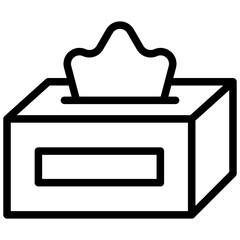 Minimalist Line Art Tissue Box Icon