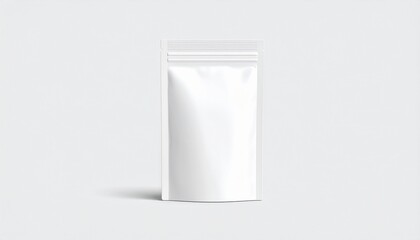pouch packaging mockup minimalist style white and plain colors product design concept
