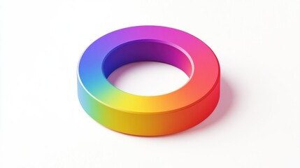 Rainbow torus on white background, abstract design