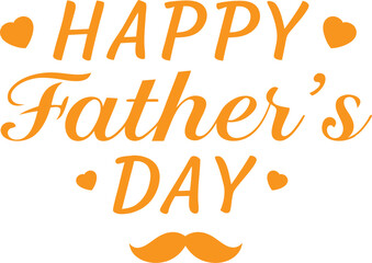 Happy Father's Day Calligraphy Lettering, Handwritten Holiday Text Design for Celebrations and Greeting Cards