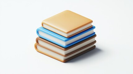 Stacked books, study, education, learning, white background, website icon