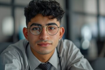 Obraz premium Portrait of a young Hispanic male Accountant