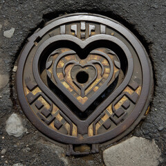 heart shaped manhole cover