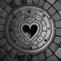 heart shaped manhole cover