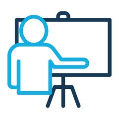 Fototapeta premium Teach Icon # Learning Pack # Outline Color Style