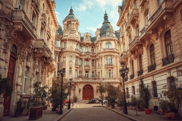 Naklejka premium European Townhouses