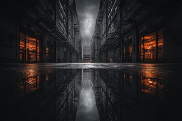 Urban alleyway reflection
