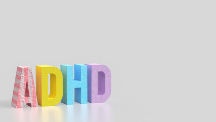 The ADHD multi color for medical and education concept 3d Rendering.