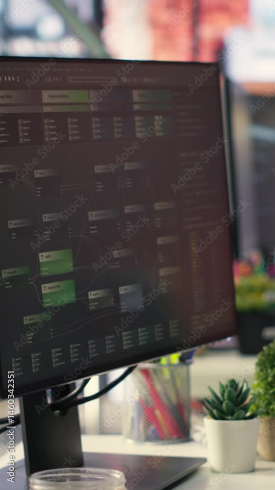 Fototapete vertical video agency setup showcases a high tech digital system used for deep learning and ai or vi