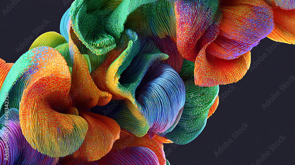 Aufkleber abstract colorful web illustration, 3d render