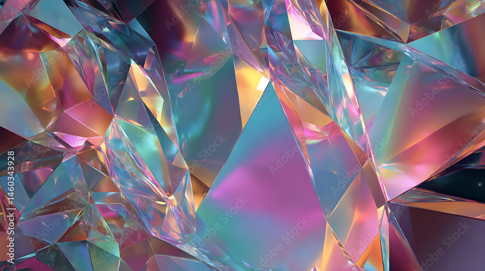 Aufkleber abstract polygon in shiny glossy