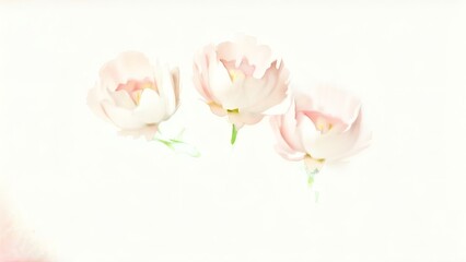 Watercolor card with carnations on a pastel pink background for Mom