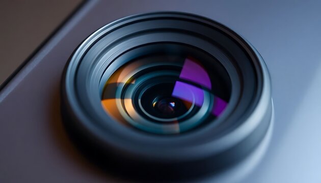 close up of a camera lens on a cell phone