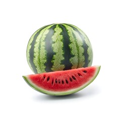 A fresh watermelon isolated on a white background.