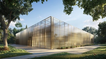 Obraz premium Exterior of warehouse using translucent solar panels