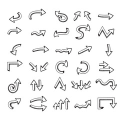 Hand Drawn Arrow Collection – Doodle Style Sketch Arrows Set for Presentations, Infographics & Creative Design