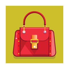  luxury ladies bag with hand hold vector art illustration 