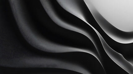 Fototapeta premium Black textures wallpaper, abstract 4k background silk, smooth, waves pattern, modern clean minimal backdrop design, black and white high definition
