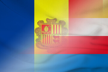 Obraz premium Andorra and Comoros state flag international relations COM AND