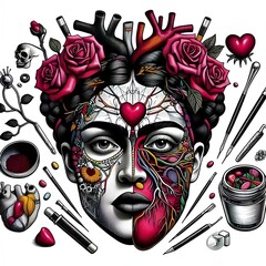 artistic image of an anatomical heart 72