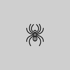 Spider logo in sharp and minimal line art style.