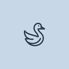 Swan logo in elegant and minimalist line art style.