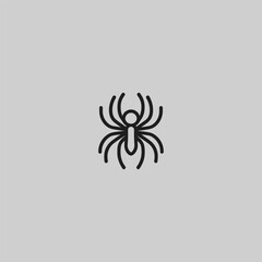 Spider logo in sharp and minimal line art style.
