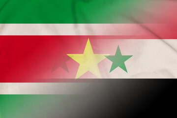 Suriname and Syria state flag international relations SYR SUR